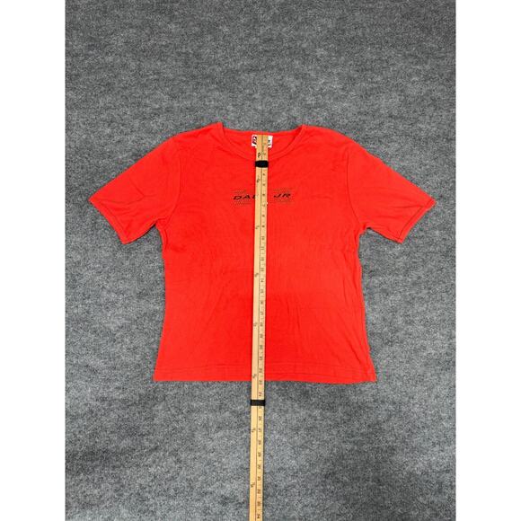 VTG Y2K Chase Authentics Dale Earnhardt Jr Red Shirt Womens L Gold Metallic - Picture 6 of 16